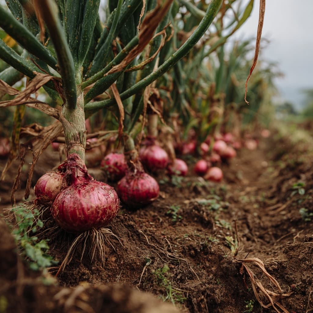 Fresh harvested onions